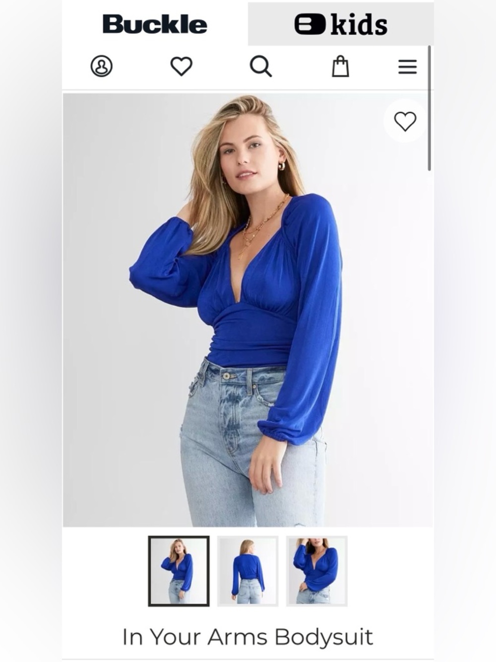 Intimately Free People In Your Arms Cobalt Blue Long-Sleeve Bodysuit size XL